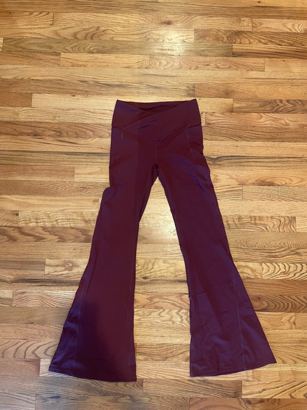 Fabletics Women's Flared Leggings in Deep Burgundy